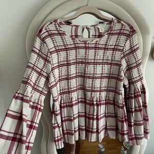 Plaid Long Sleeve Top